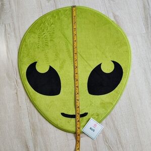 Green Alien Face Rug